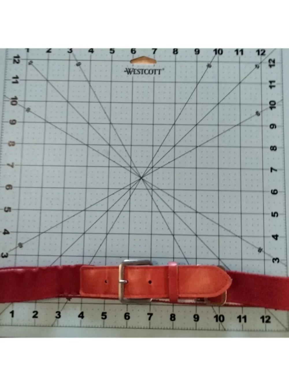 Red Baseball Belt Gold Buckle Faux Leather Adjustable Youth 16 to 26 Inch